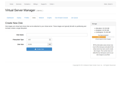 Cloud server manager disk create