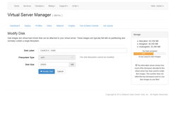 Cloud server manager disk modify